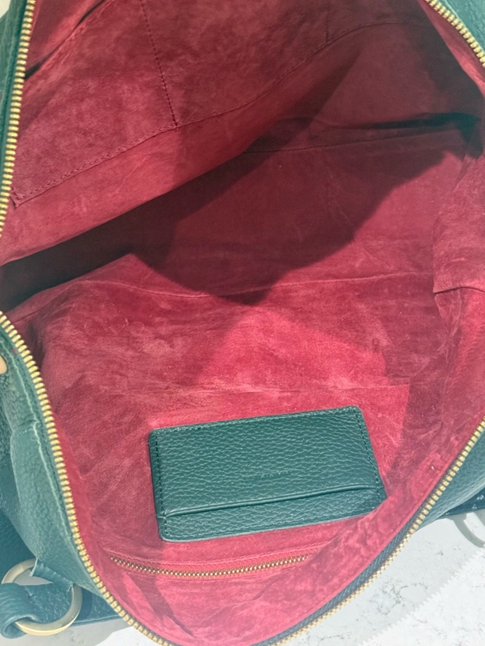 Hammitt Dark Green Leather Tote with Gold Studs - Picture 2 of 3